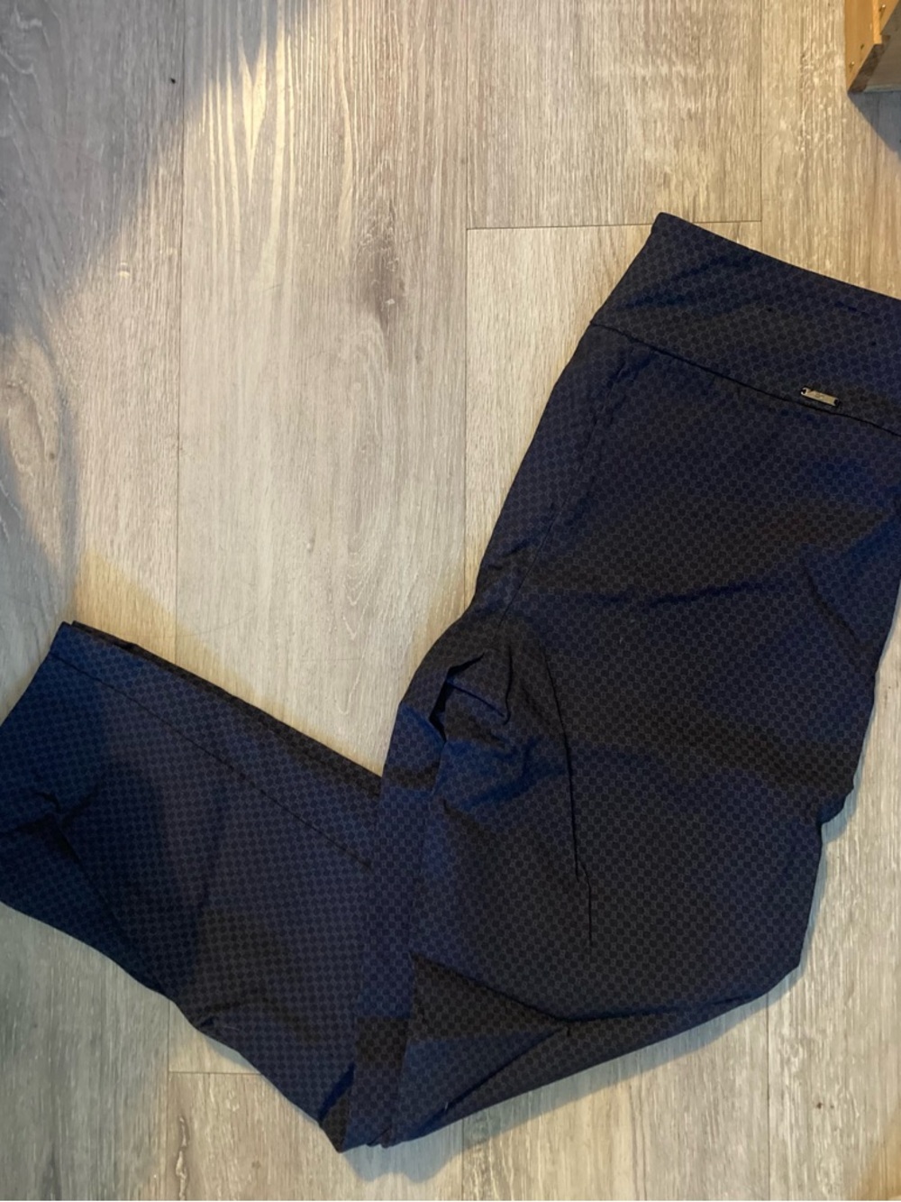 Women's Navy Patterned Capri Pants